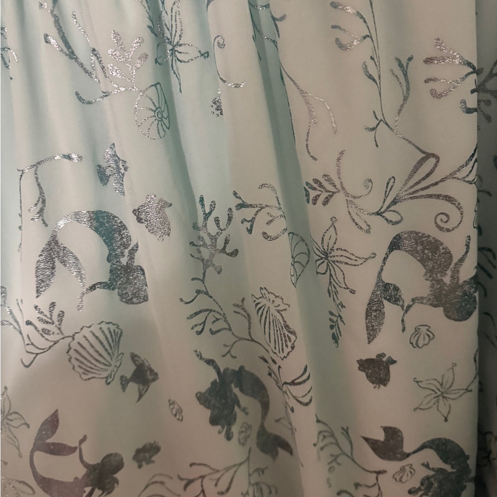 Disney Little Mermaid Aqua Floral Cold-Shoulder Midi Dress - Picture 3 of 7